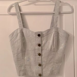 Button up Jean Cropped top